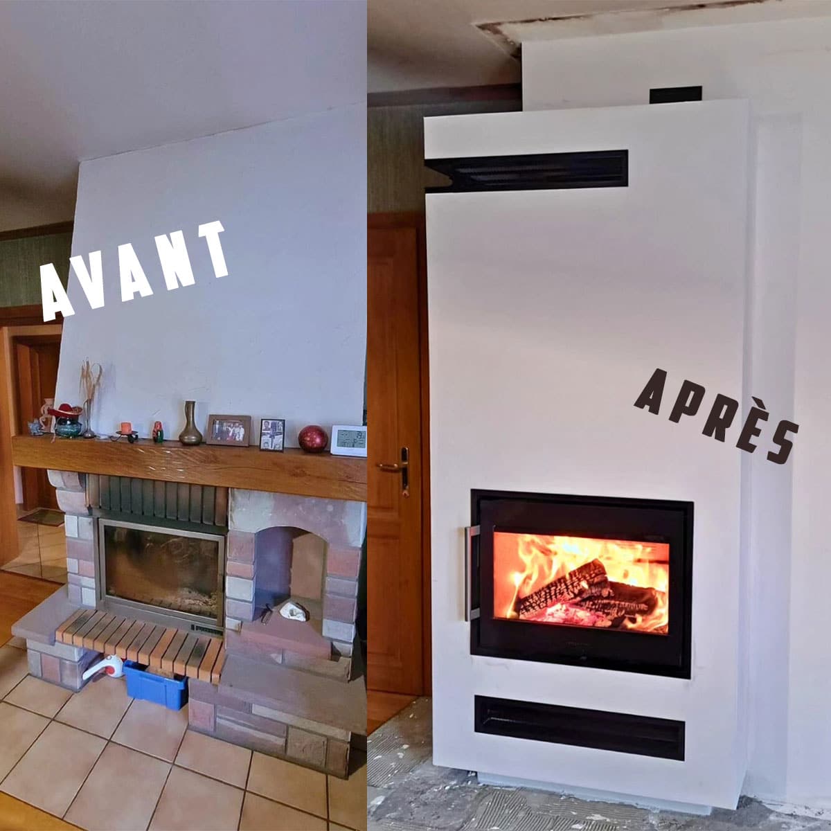 Remplacement cheminée bois : un nouveau foyer à bois au design ...